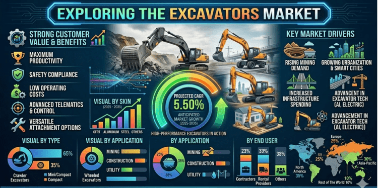 Digging Into the Future: How the Global Excavators Market Is Powering Infrastructure, Mining, and Smart Construction on Its Way to USD 134.3 Billion by 2035